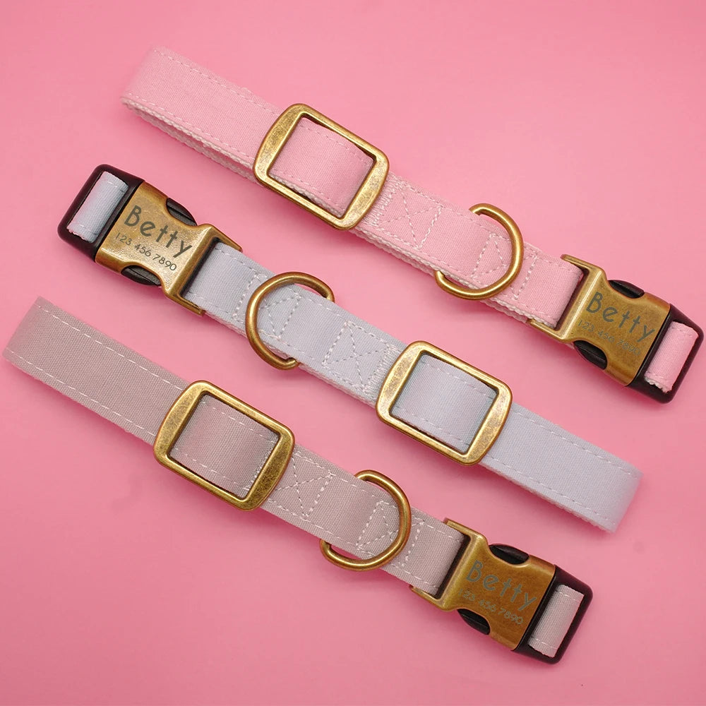 Adjustable Personalized Dog Collar – Custom Engraved Nylon Pet ID Collar | For Small, Medium & Large Dogs