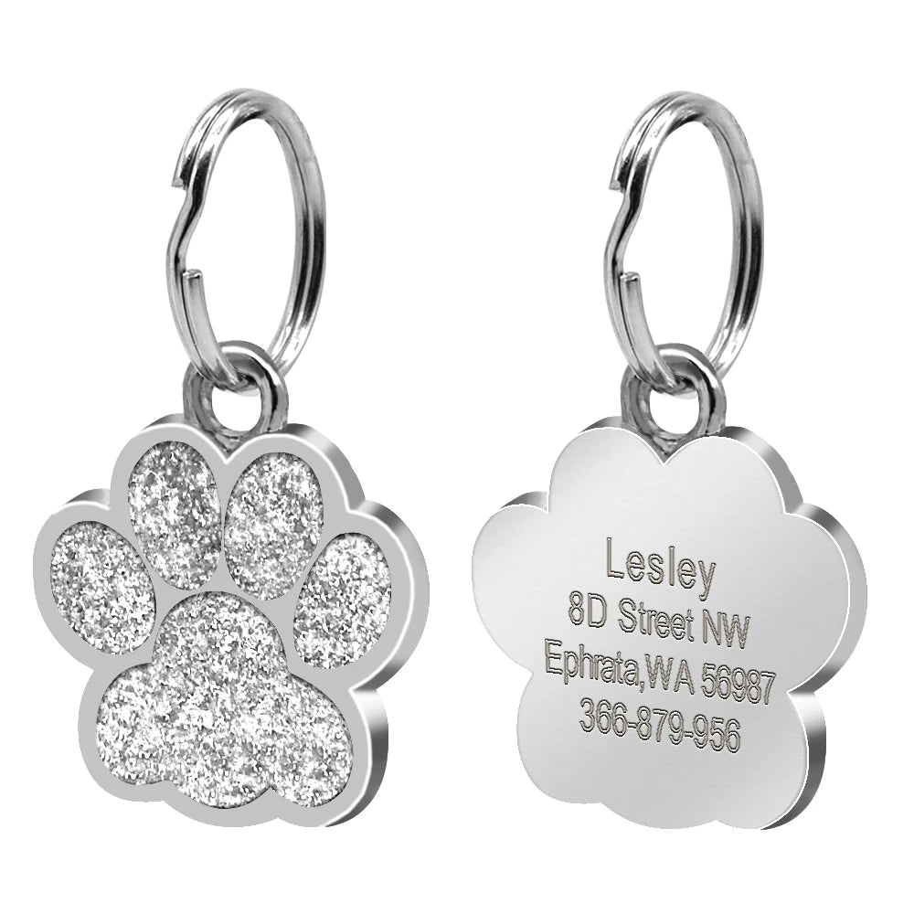 Personalized Dog & Cat ID Tag – Engraved Stainless Steel Pet Name & Address Tag