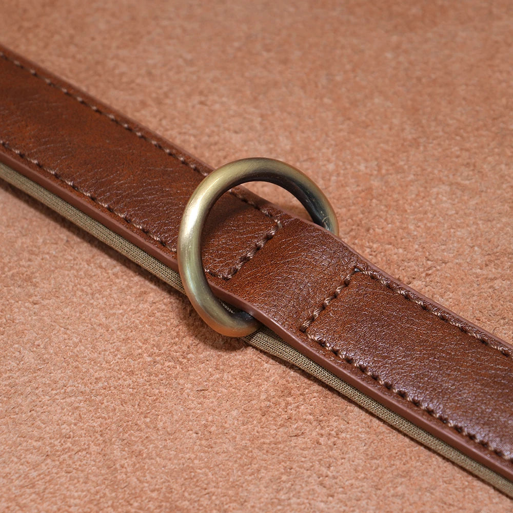 PU Leather Dog Collar – Soft Padded Adjustable Pet Collar for Small & Medium Dogs (Pitbull, French Bulldog) – S/M/L