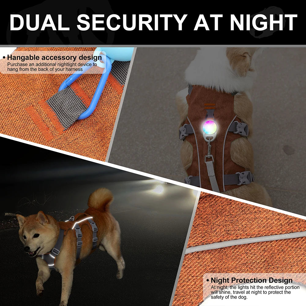 Reflective Dog Harness Adjustable Dog Harnesses Vest With Handle Durable Pet Training Walking Vest for Small Medium Large Dogs