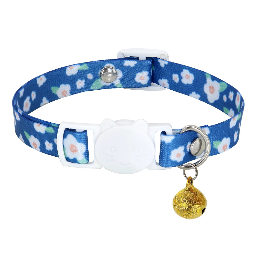 Cute Fruit Print Cat Collar with Bell – Adjustable Quick Release Safety Collar for Cats & Kittens