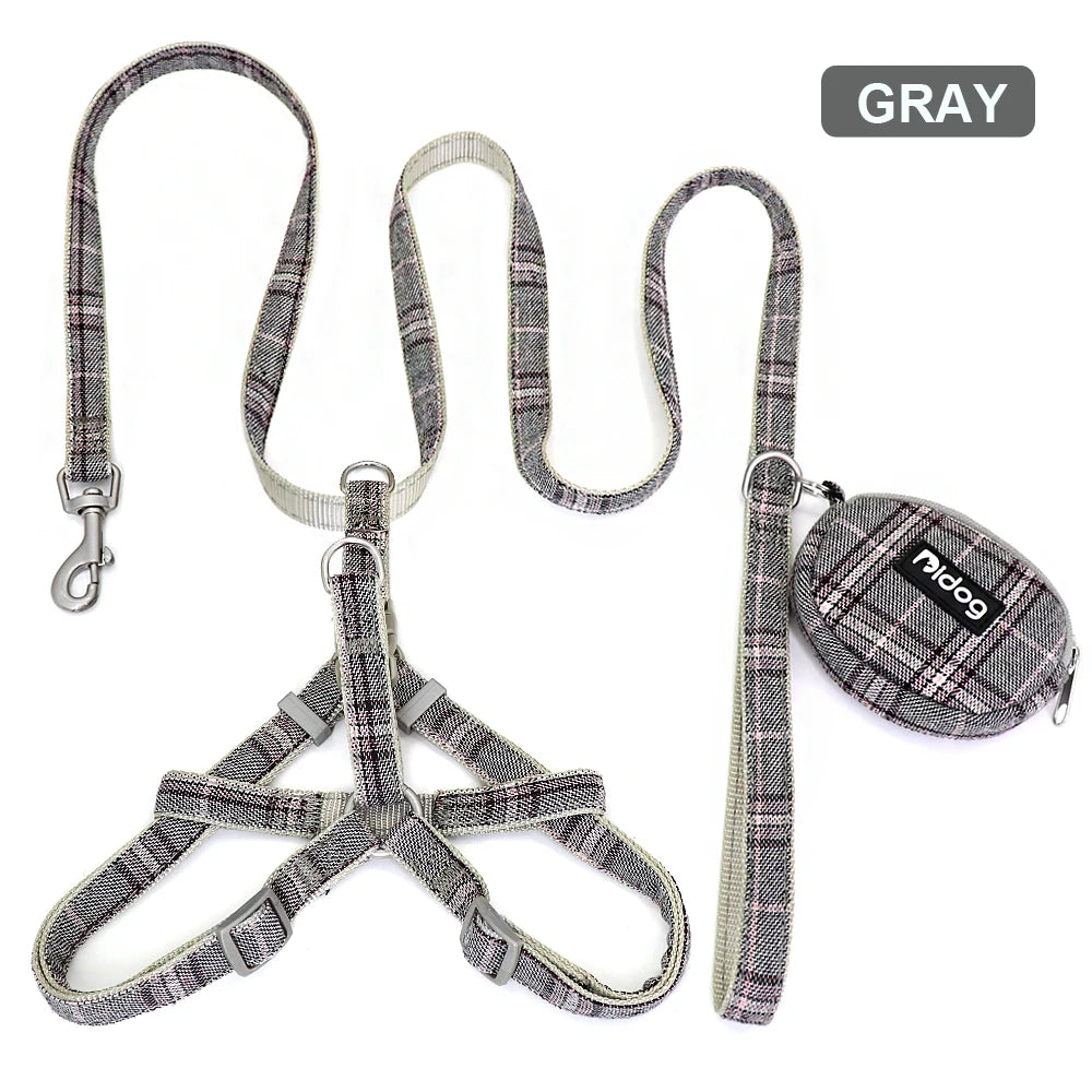 Adjustable Pet Harness & Leash Set – Soft Nylon Dog & Cat Vest