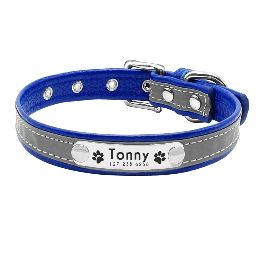 Reflective Personalized Dog Collar with Free Engraving – Adjustable for Small & Medium Pets
