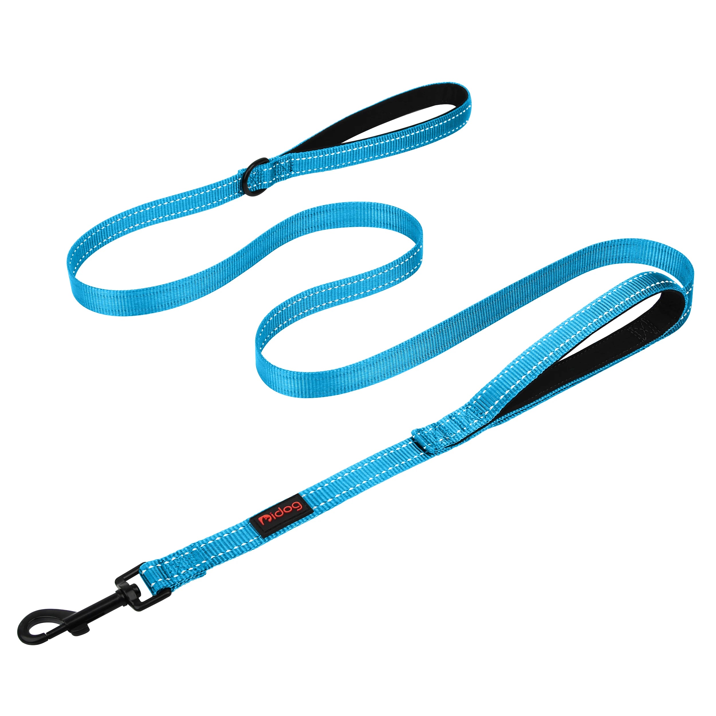 5ft Double Handle Nylon Padded Dog Leash – Reflective Training & Walking Lead for Medium Large Dogs