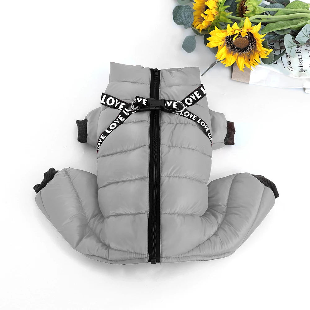 Winter Waterproof Dog Jacket – Super Warm Pet Jumpsuit Coat for Small, Medium & Large Dogs