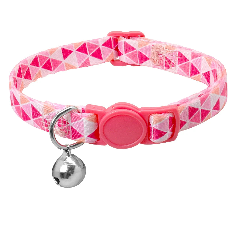 Cute Fruit Print Cat Collar with Bell – Adjustable Quick Release Safety Collar for Cats & Kittens