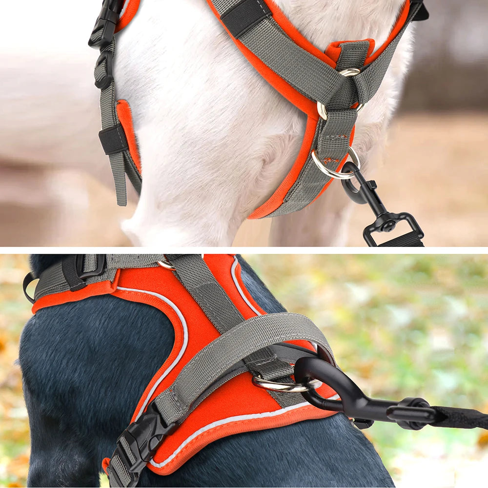 Adjustable Dog Harness Vest Mesh Nylon Pet Vest No Pull Reflective Harness for Small Medium Large Dogs With Handle Pitbull Pug