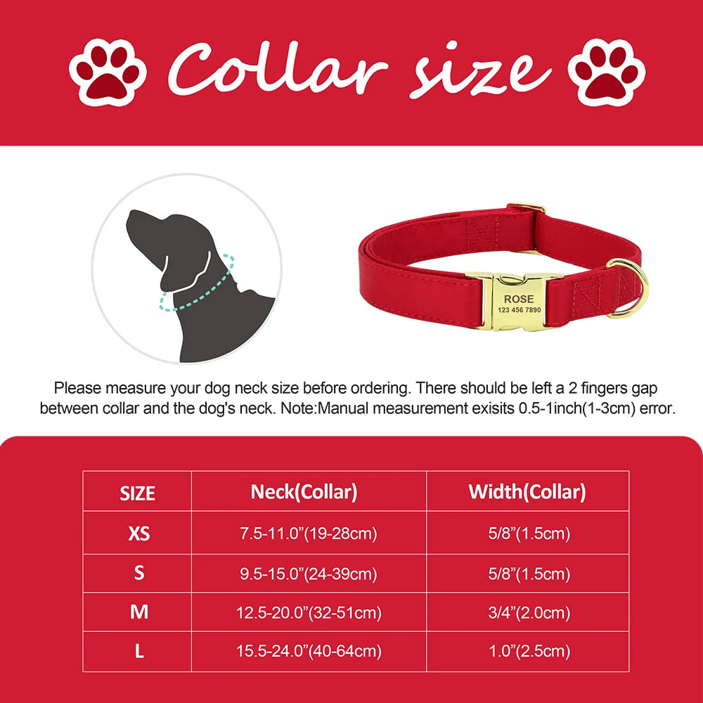 Engraved Dog Collar – Personalized ID Tag for Dogs & Cats (XS–L)