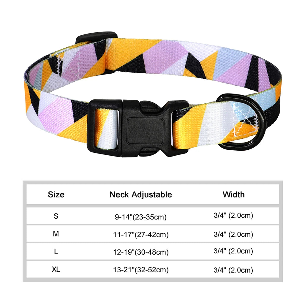 12 Styles Nylon Floral Printed Dog Collar – Bohemian Adjustable Small Puppy & Cat Collar – Chihuahua Pet Supplies Accessories
