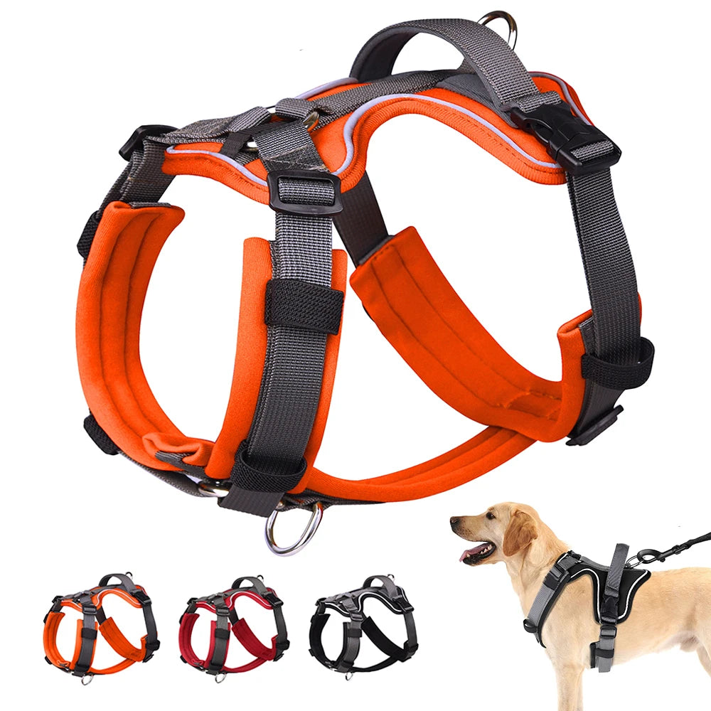 Adjustable Dog Harness Vest Mesh Nylon Pet Vest No Pull Reflective Harness for Small Medium Large Dogs With Handle Pitbull Pug