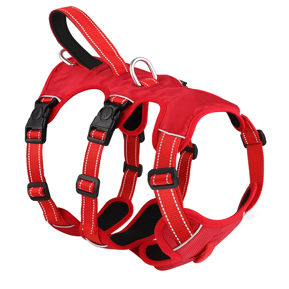 Reflective Dog Harness Vest Mesh Nylon Pet Vest No Pull Adjustable Harness for Small Medium Large Dogs With Handle Pitbull Pug