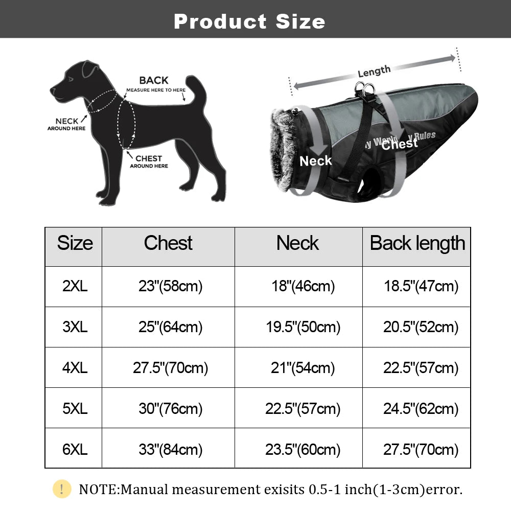 Warm Waterproof Dog Coat with Built-In Harness – Winter Jacket for Medium & Large Breeds