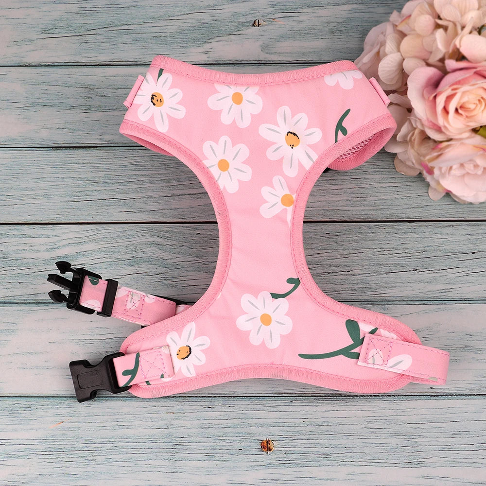Fashion Printed Dog Harness – Breathable Nylon Mesh Vest for Small, Medium & Large Dogs (French Bulldog, Pug, Chihuahua, Yorkie)