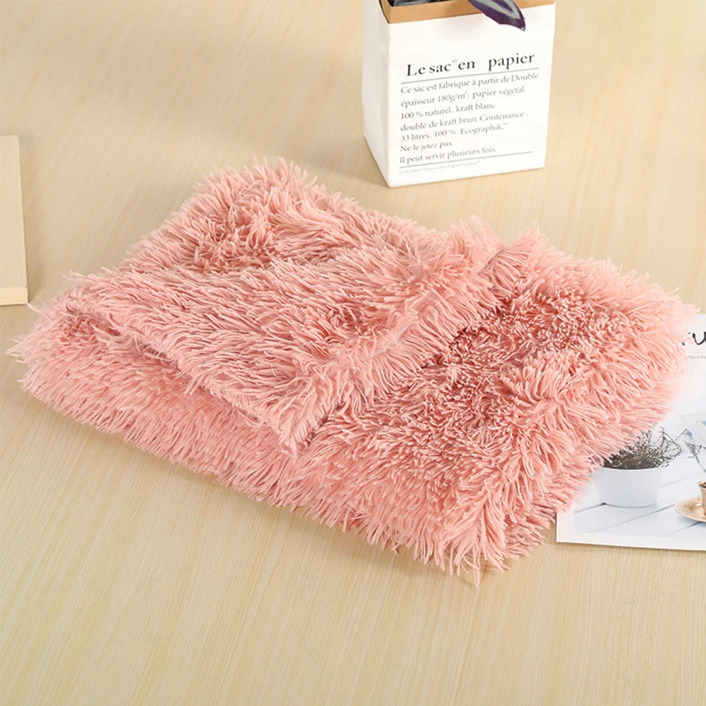 Soft Fur Dog Mat Blanket – Fluffy Long Plush Pet Bed for Dogs & Cats