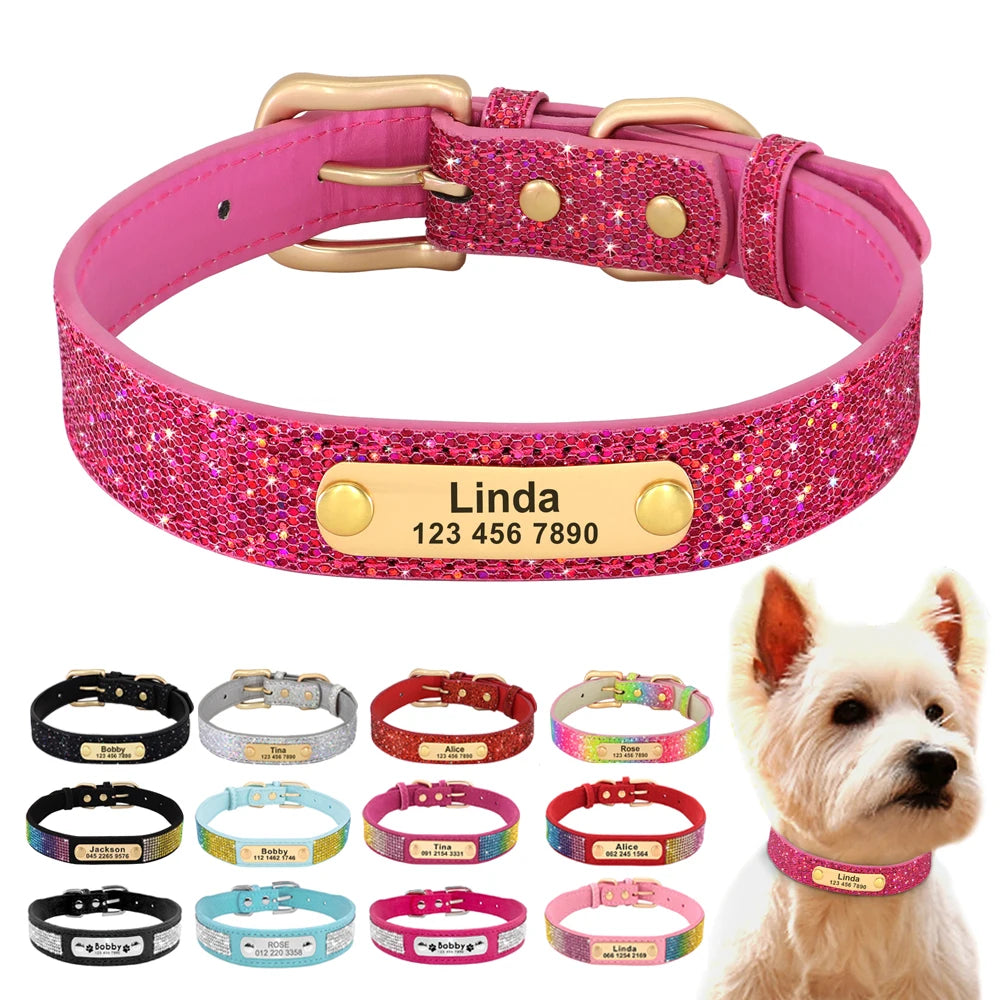✨ Personalized Bling Dog Collar – Sparkle, Style & Safety ✨