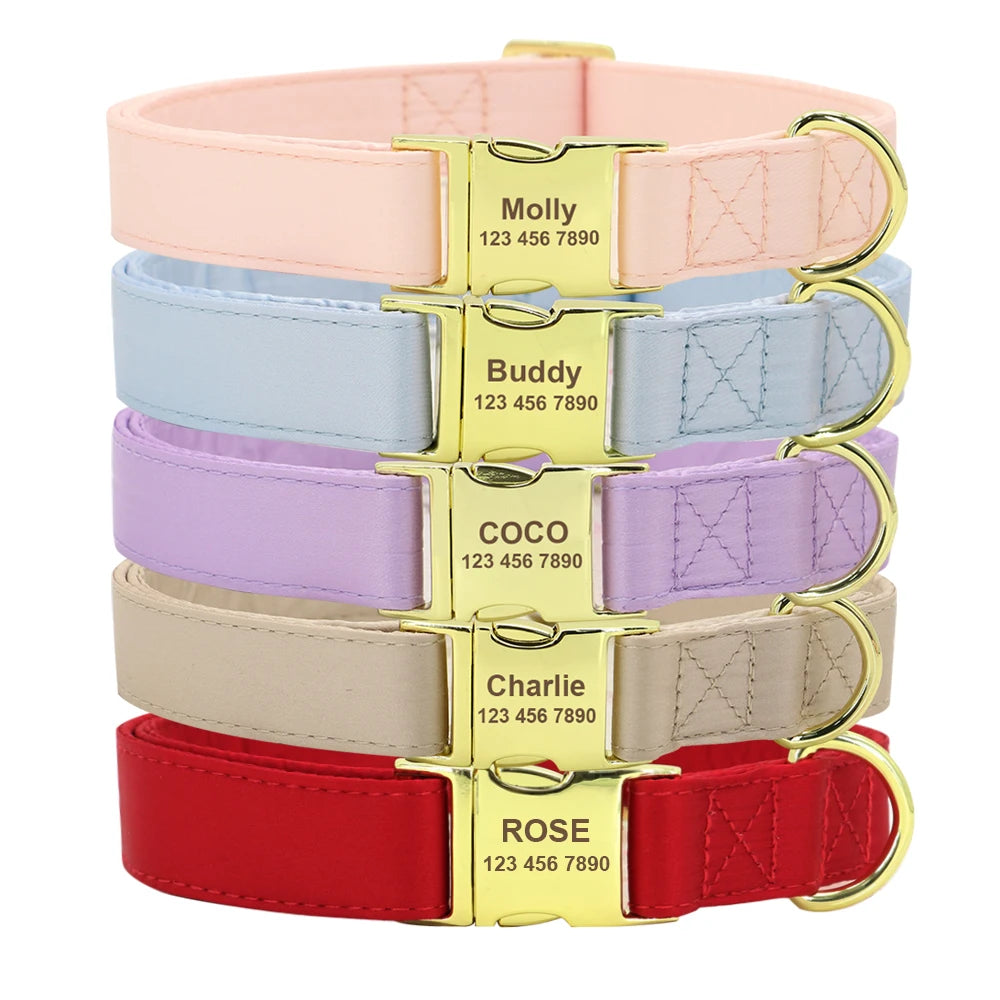 Engraved Dog Collar – Personalized ID Tag for Dogs & Cats (XS–L)