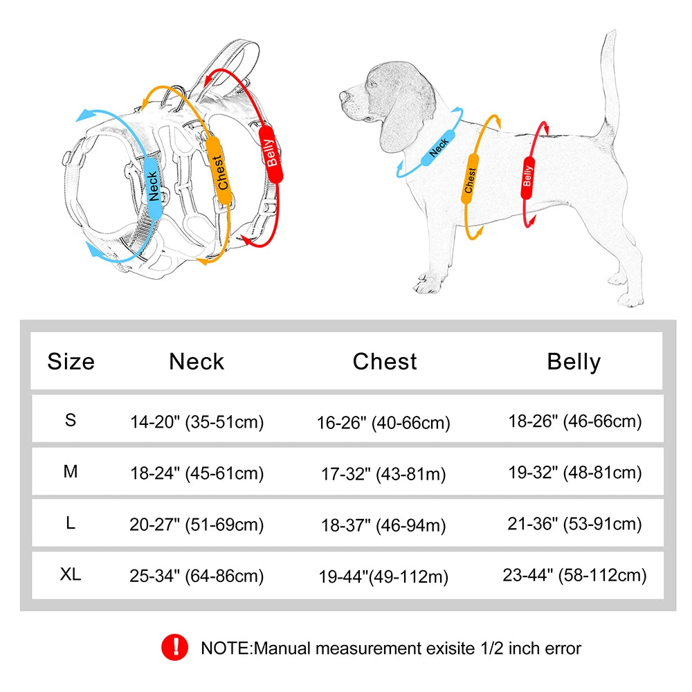 Reflective Dog Harness Vest Mesh Nylon Pet Vest No Pull Adjustable Harness for Small Medium Large Dogs With Handle Pitbull Pug