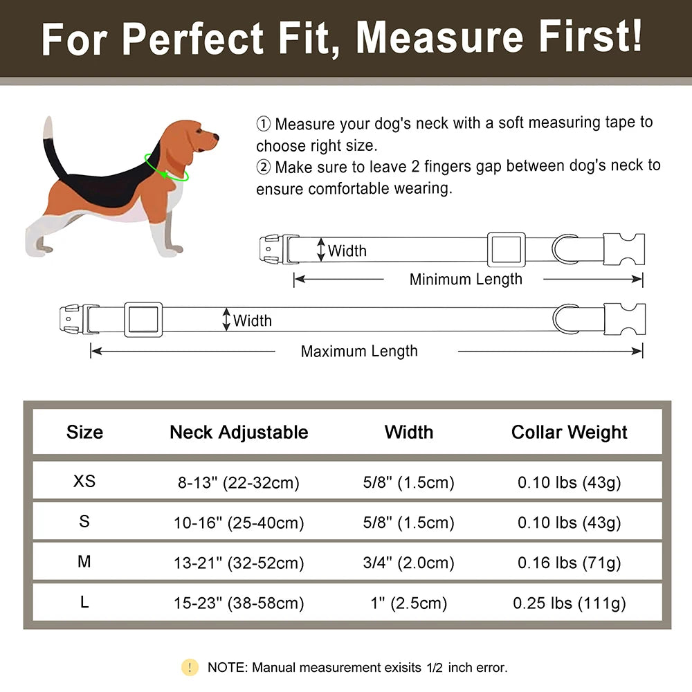 Personalized Anti-Lost Dog Collar – Custom ID Tag Engraved | PU Leather Collar with Free Nameplate for Dogs