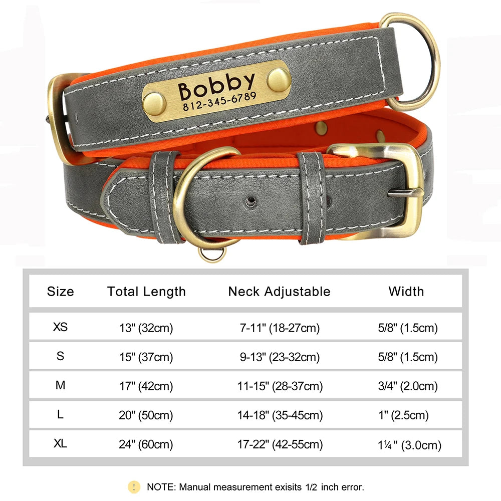 Custom Leather Dog Collar – Personalized with Free Engraving | XS–XXL Sizes