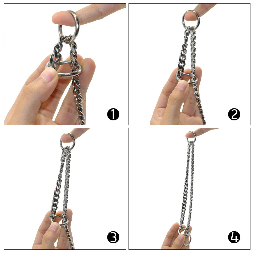 3mm Stainless Steel Dog Choke Chain Collar – Training Choker for Medium & Large Dogs