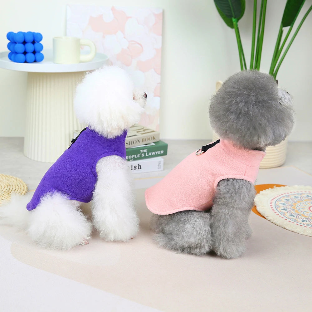 Soft Fleece Dog Jacket – Warm Winter Coat for Small & Medium Dogs