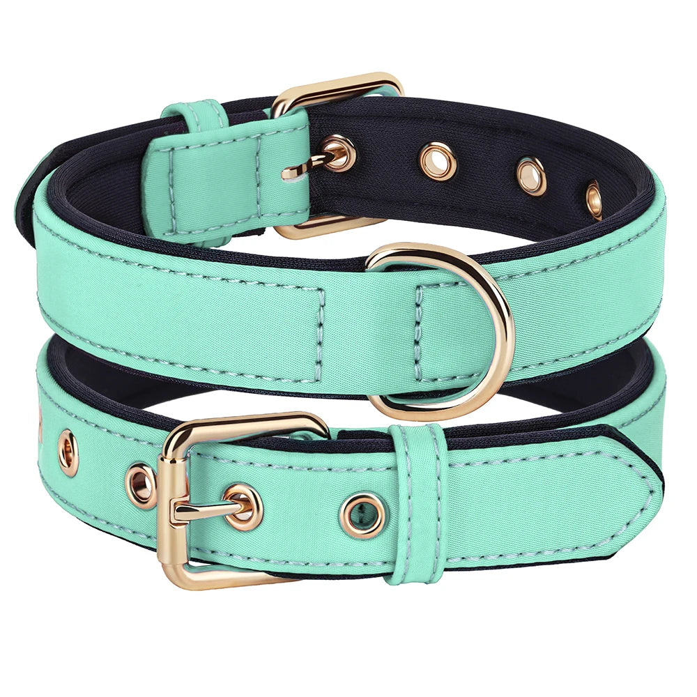 Waterproof Nylon Dog Collar – Soft Padded & Breathable Adjustable Collar for Small & Medium Dogs