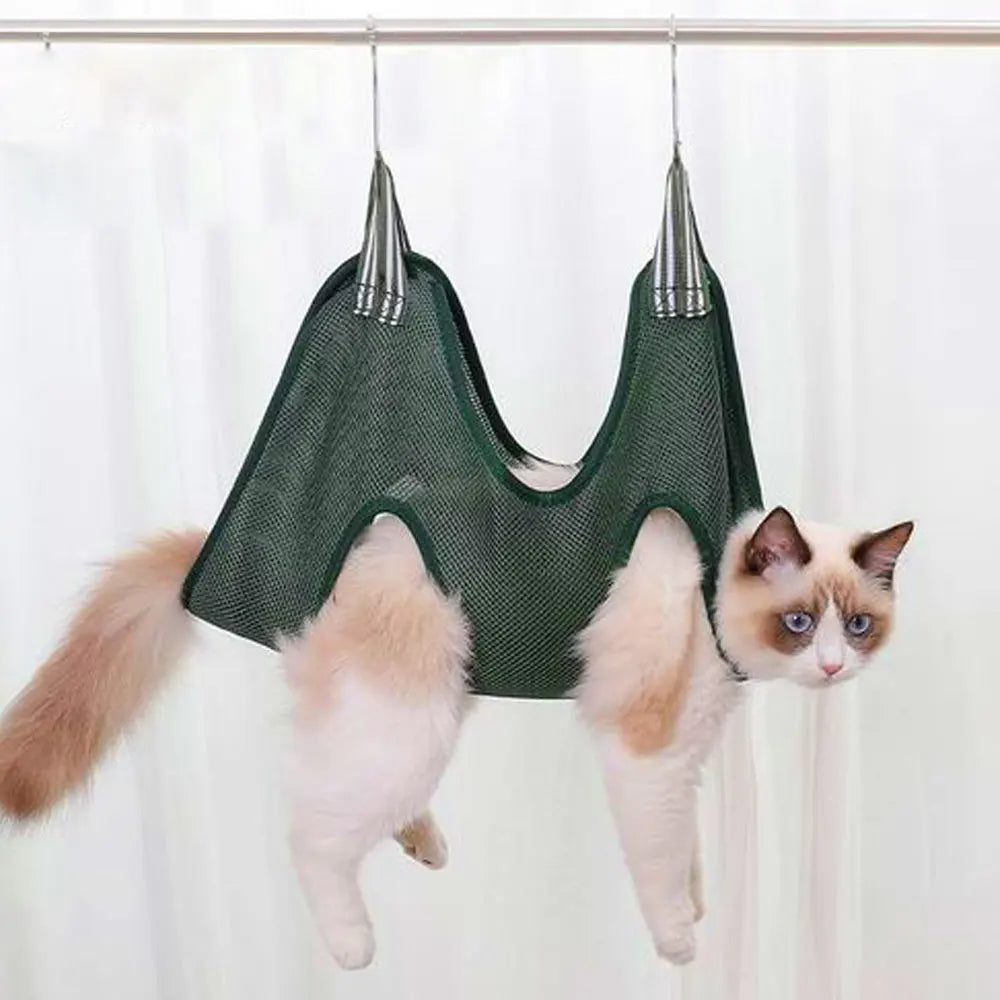 Cat & Small Dog Grooming Hammock Helper – Restraint Bag for Nail Clipping, Bathing & Trimming