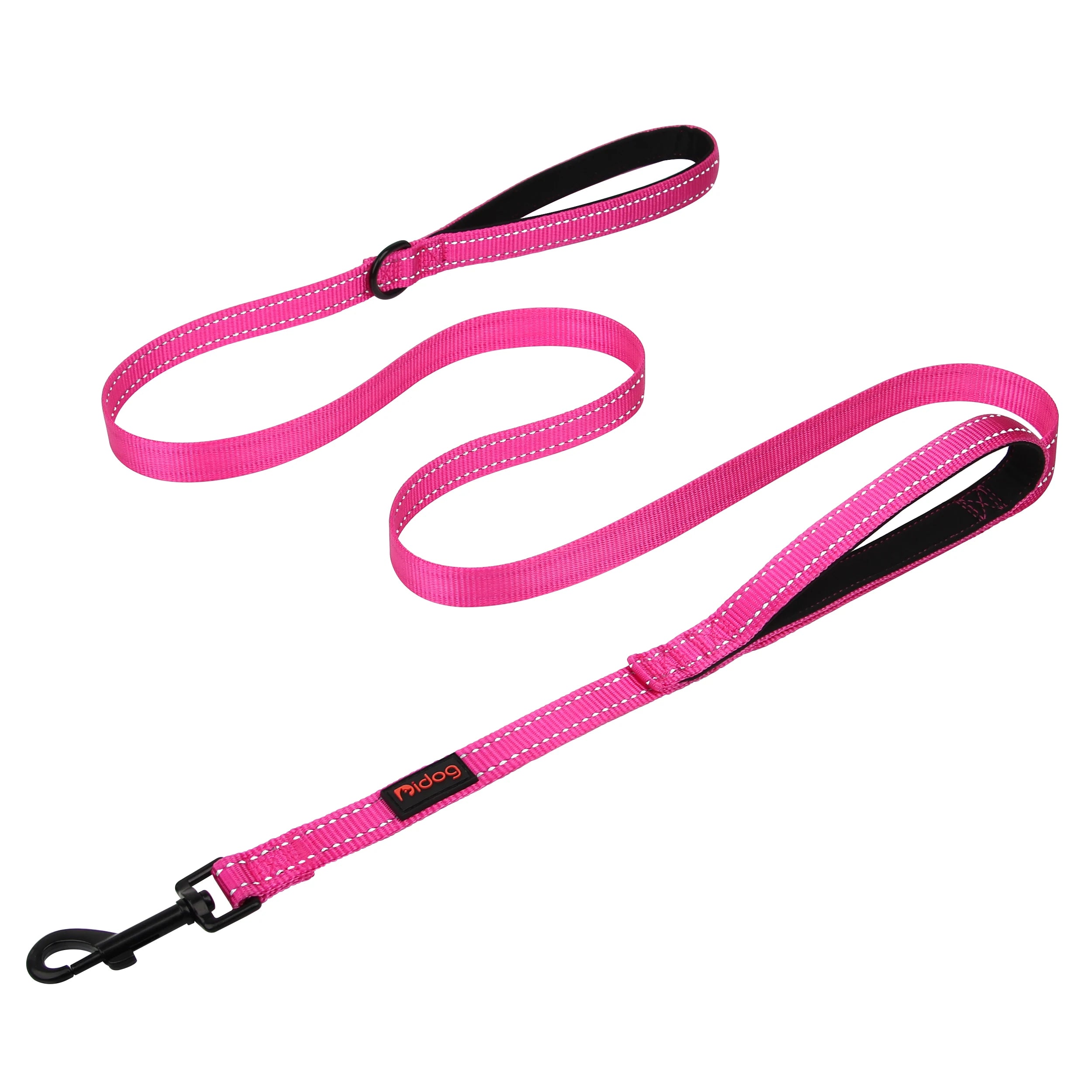 5ft Double Handle Nylon Padded Dog Leash – Reflective Training & Walking Lead for Medium Large Dogs