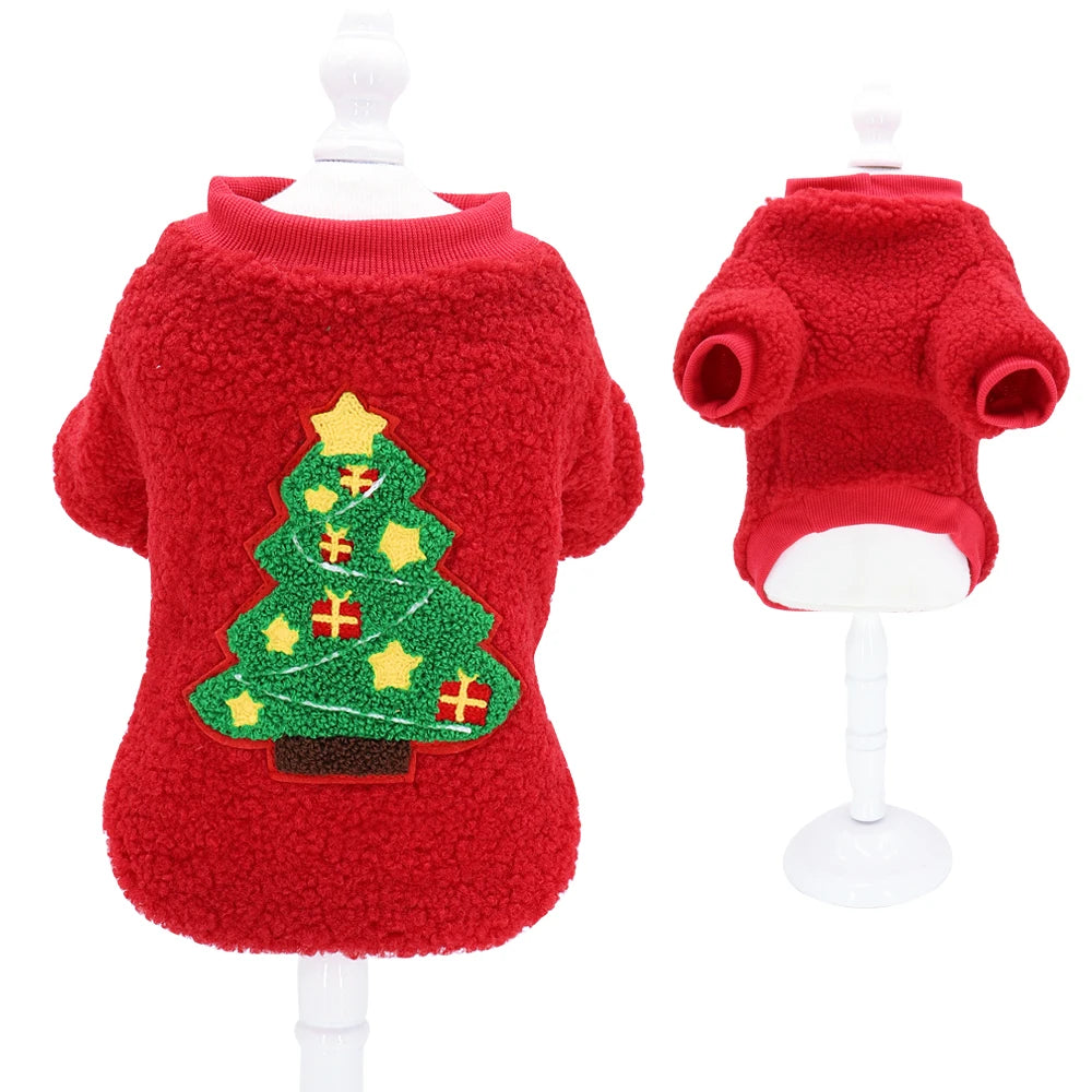 Christmas Dog Clothes – Soft Fleece Puppy & Cat Winter Outfit