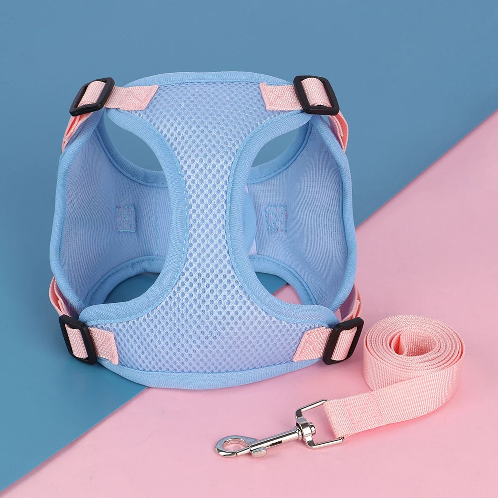 Reflective Dog Harness And Leash Set Adjustable Pet Puppy Harness Vest For Small Medium Dogs Walking Dog Accessories 150cm Leash