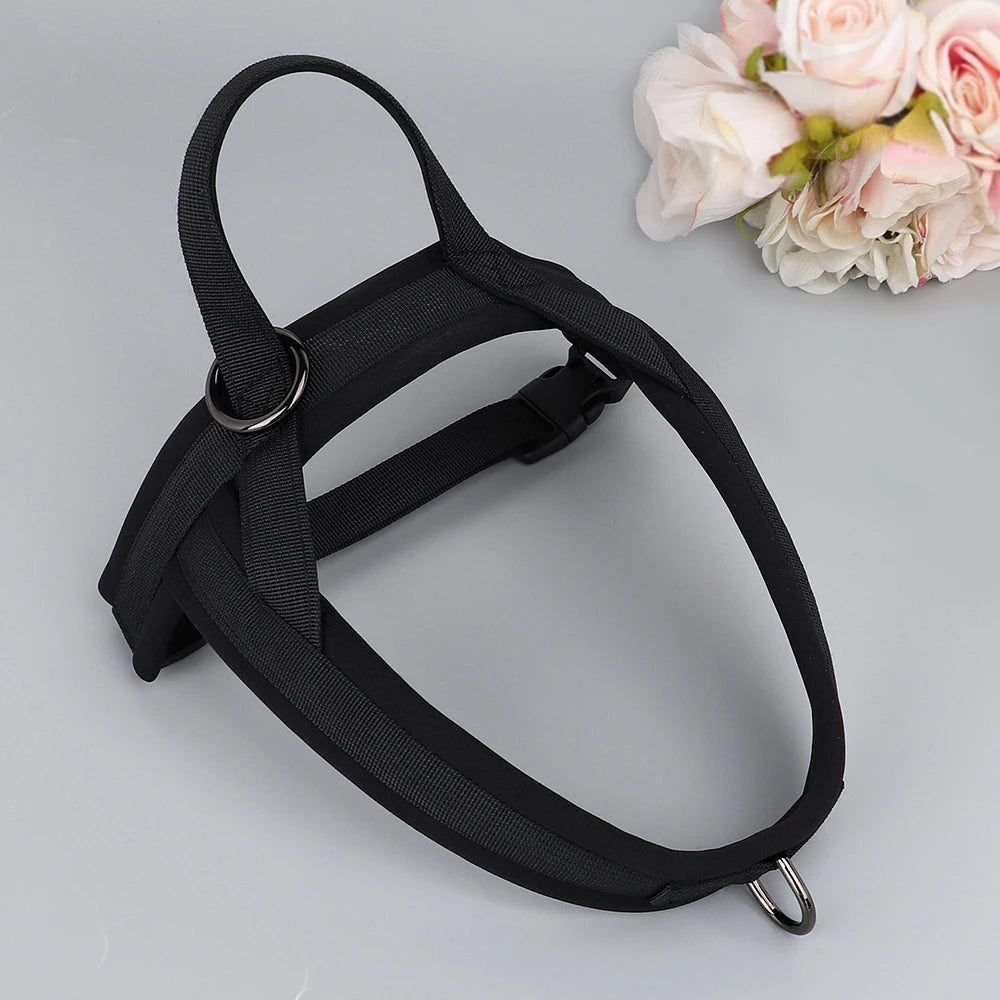 Nylon Padded Dog Harness Vest – Adjustable No Pull Soft Pet Harness for Small & Medium Dogs (French Bulldog, Chihuahua, Puppy, Cat Vest)