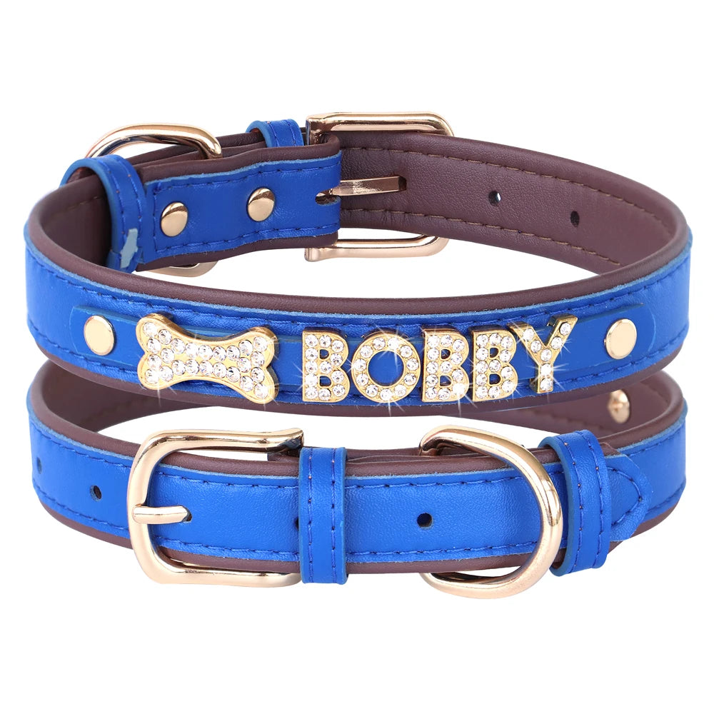 Personalized Small Dog Cat Collar – DIY Rhinestone Bling Charm