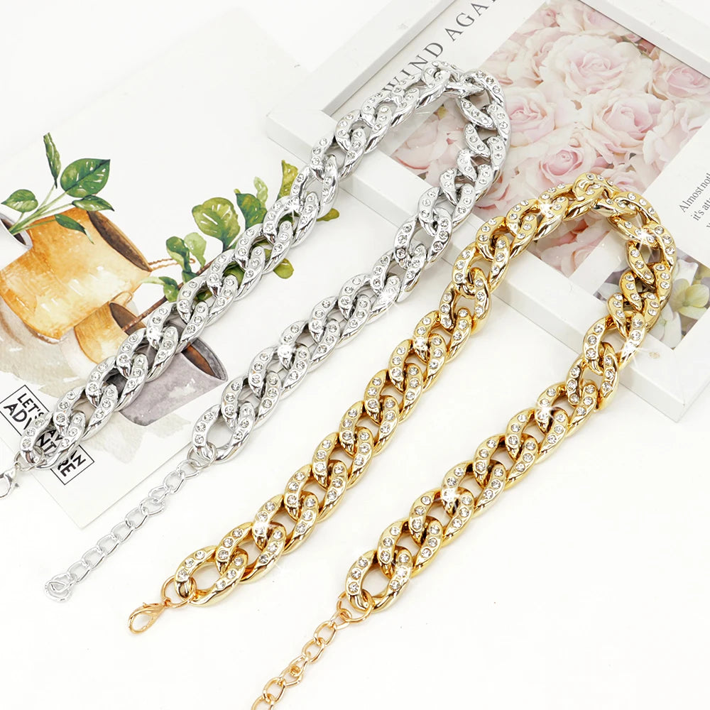 Luxury Rhinestone Dog Chain Collar – Diamond Style Pet Necklace | Fashion Gold & Silver Chain for Small & Medium Dogs