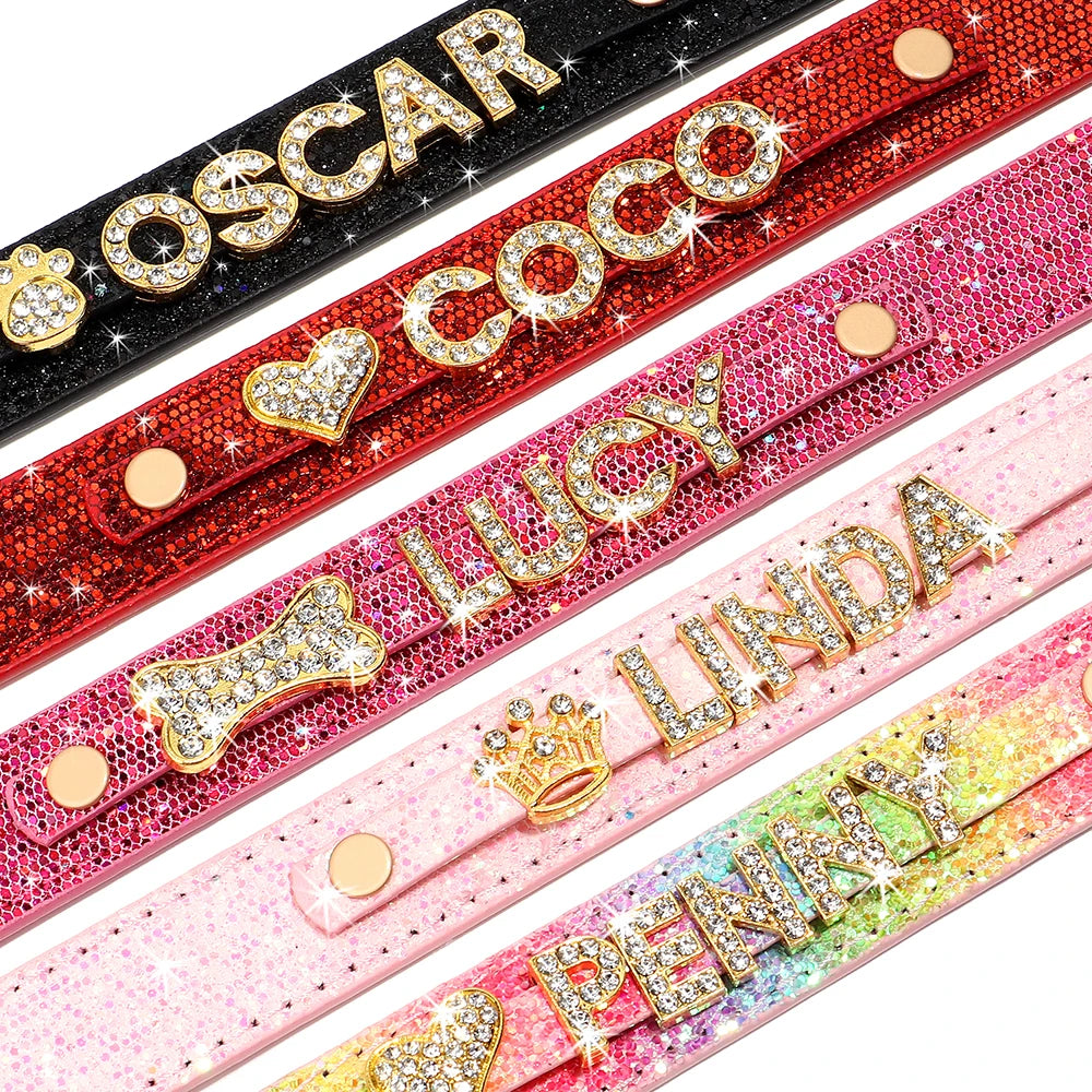 ✨ Personalized Bling Rhinestone Dog Collar – For Small Dogs & Cats ✨