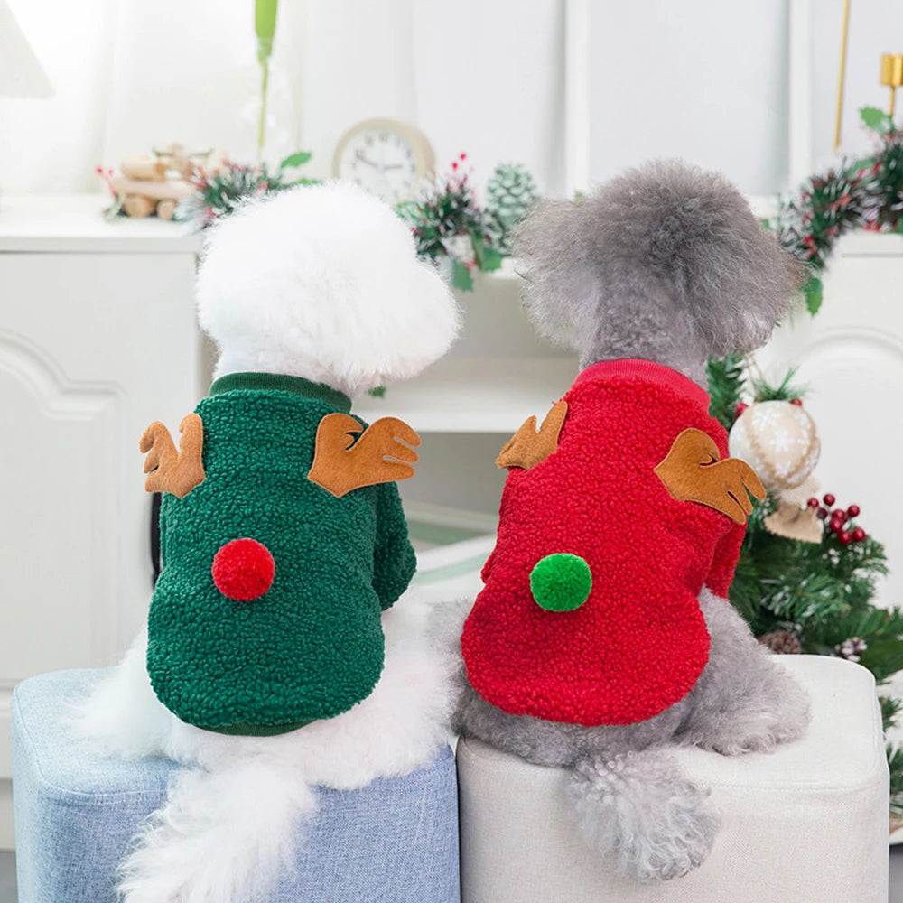 Christmas Dog Clothes – Soft Fleece Puppy & Cat Winter Outfit