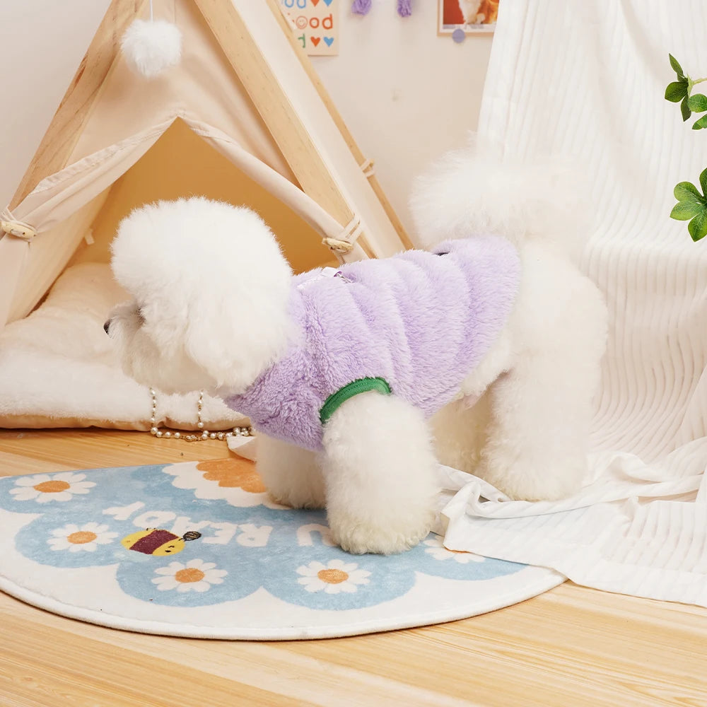 Soft Fur Dog Vest – Cozy Winter Fleece Jacket for Small Dogs