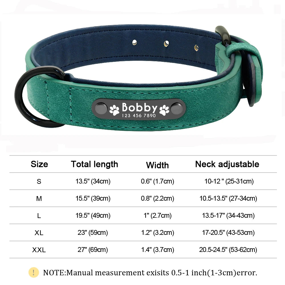 Custom Leather Dog Collar – Personalized with Free Engraving | XS–XXL Sizes