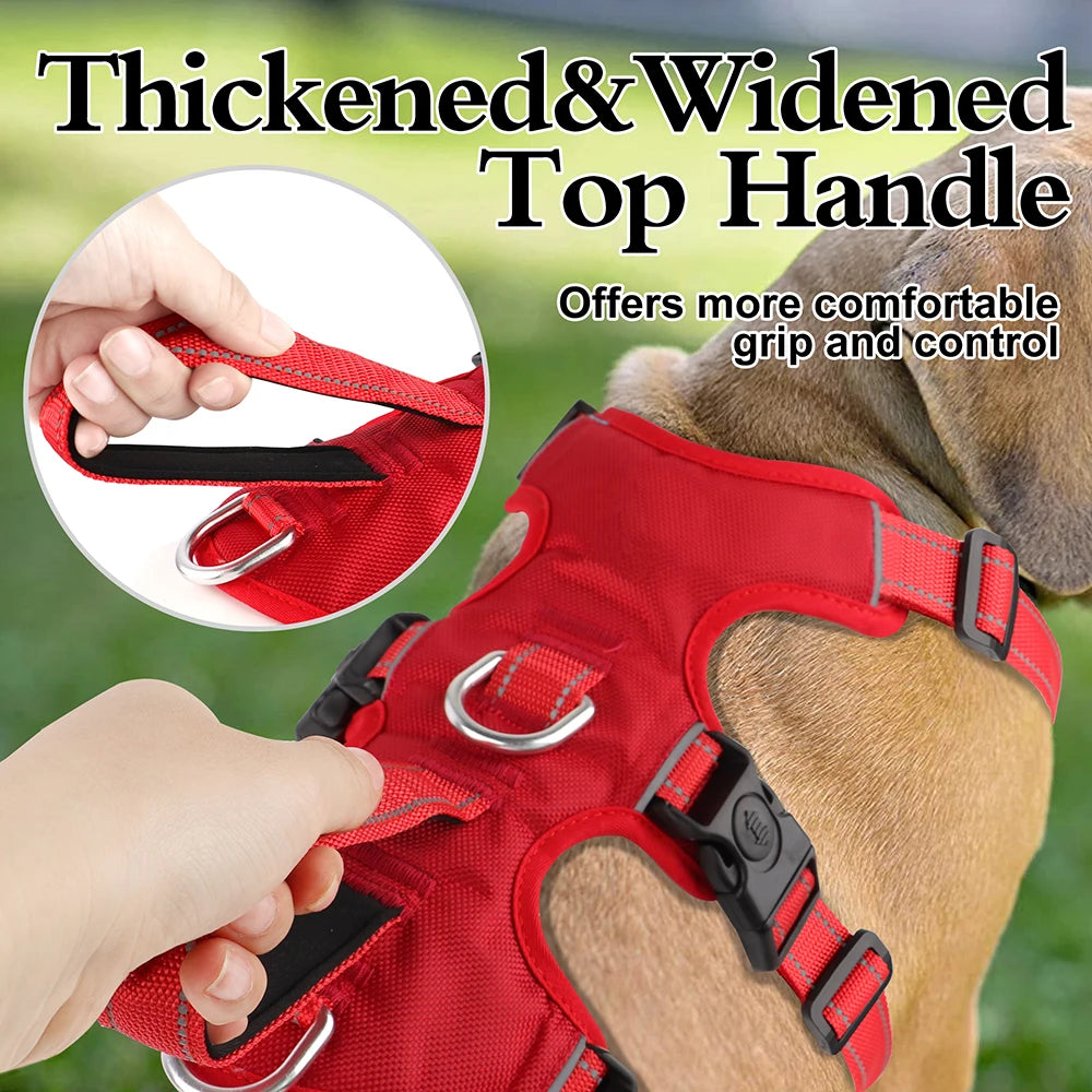Reflective Dog Harness Vest Mesh Nylon Pet Vest No Pull Adjustable Harness for Small Medium Large Dogs With Handle Pitbull Pug