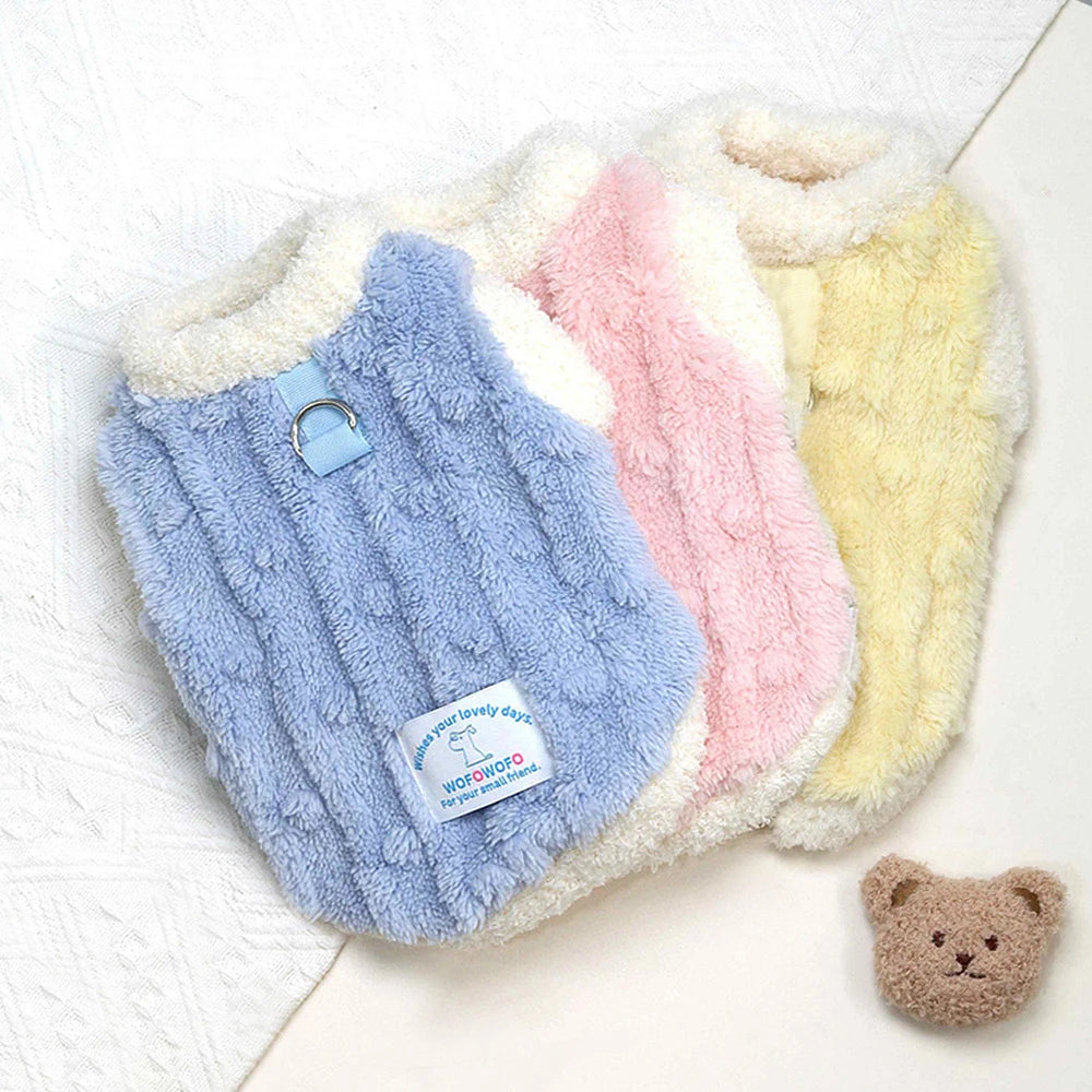 Cute Puppy Fleece Sweater – Warm Winter Vest for Small Dogs & Cats