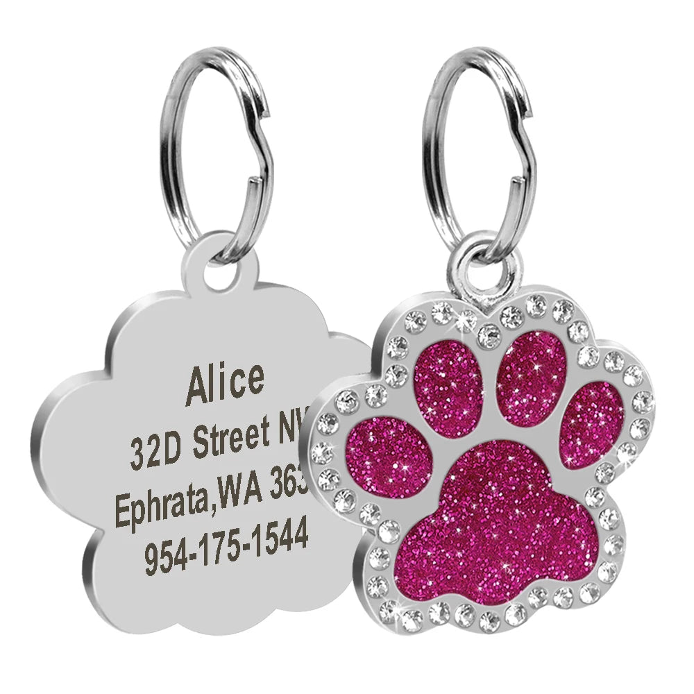 Personalized Dog & Cat ID Tag – Engraved Stainless Steel Pet Name & Address Tag