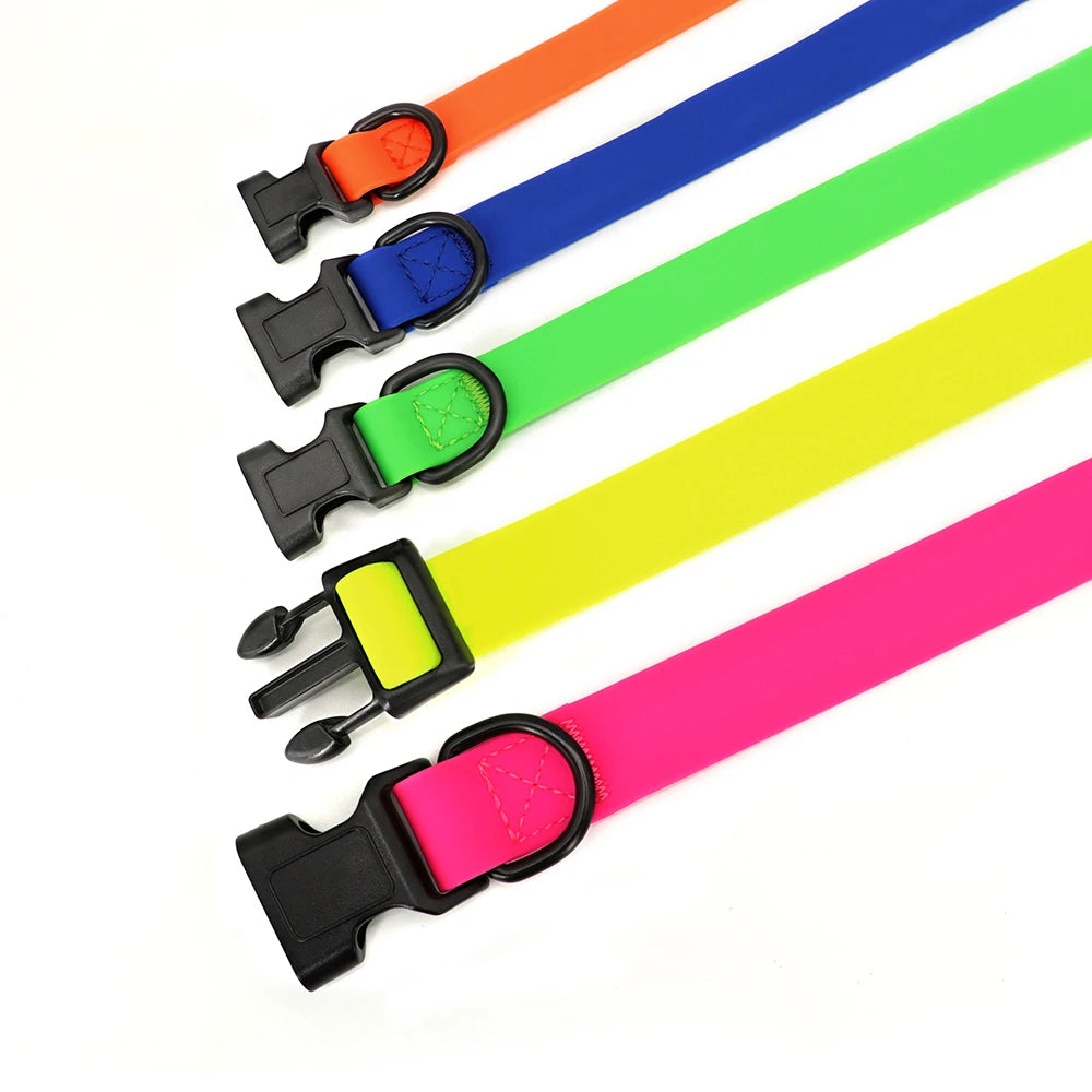 PVC Pet Dog Collar Waterproof Dog Cat Collar Anti-Dirty Easy to Clean Collars For Small Medium Large Dogs