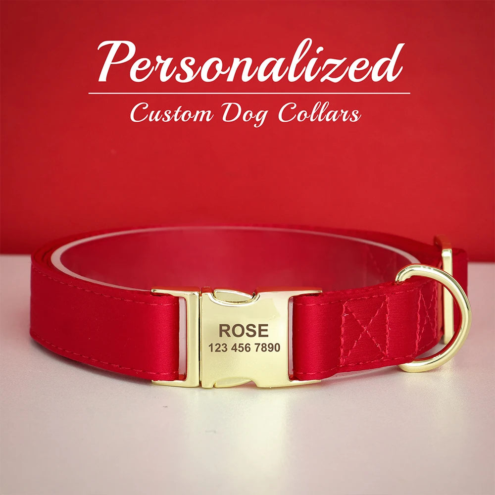 Engraved Dog Collar – Personalized ID Tag for Dogs & Cats (XS–L)