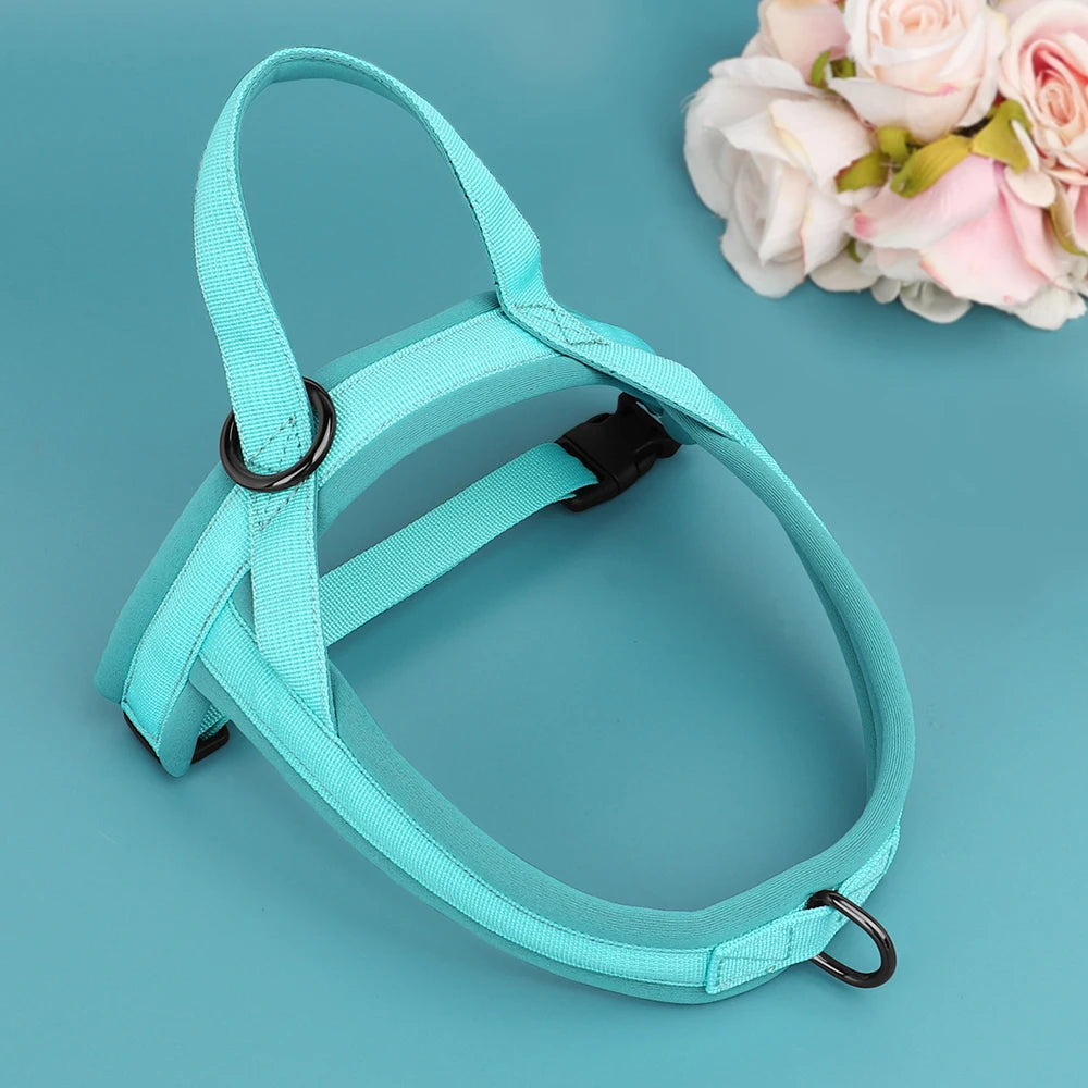 Nylon Padded Dog Harness Vest – Adjustable No Pull Soft Pet Harness for Small & Medium Dogs (French Bulldog, Chihuahua, Puppy, Cat Vest)