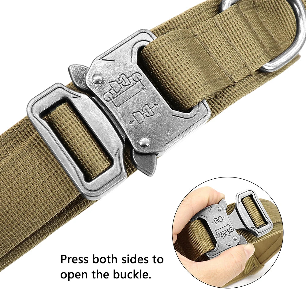 Tactical Dog Collar With Handle Nylon Military Dog Collar Adjustable Pet Training Collars For Medium Large Dogs German Shepherd