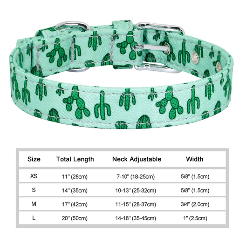 Nylon Custom Dog Collar & Leash Set with Personalized Leather Nameplate – Adjustable ID Tag for Small, Medium & Large Dogs
