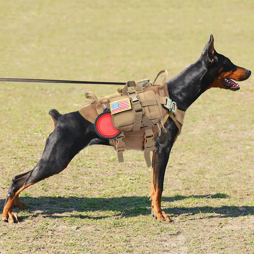 Tactical Dog Harness & Leash Set – Military MOLLE Vest for Large Dogs