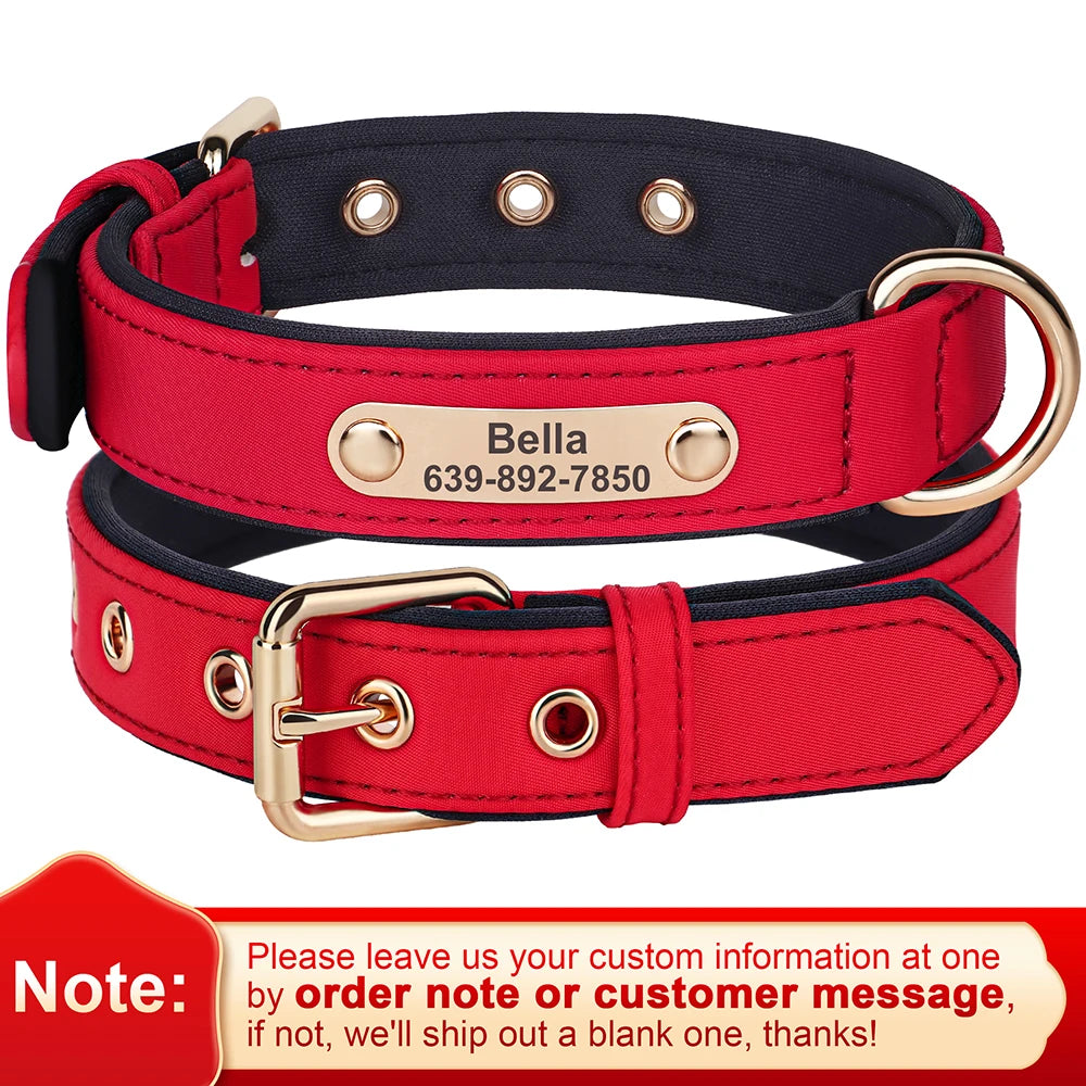 Custom Nylon Dog Collar – Waterproof Personalized Pet Collar with Engraved ID Nameplate for Small & Medium Dogs