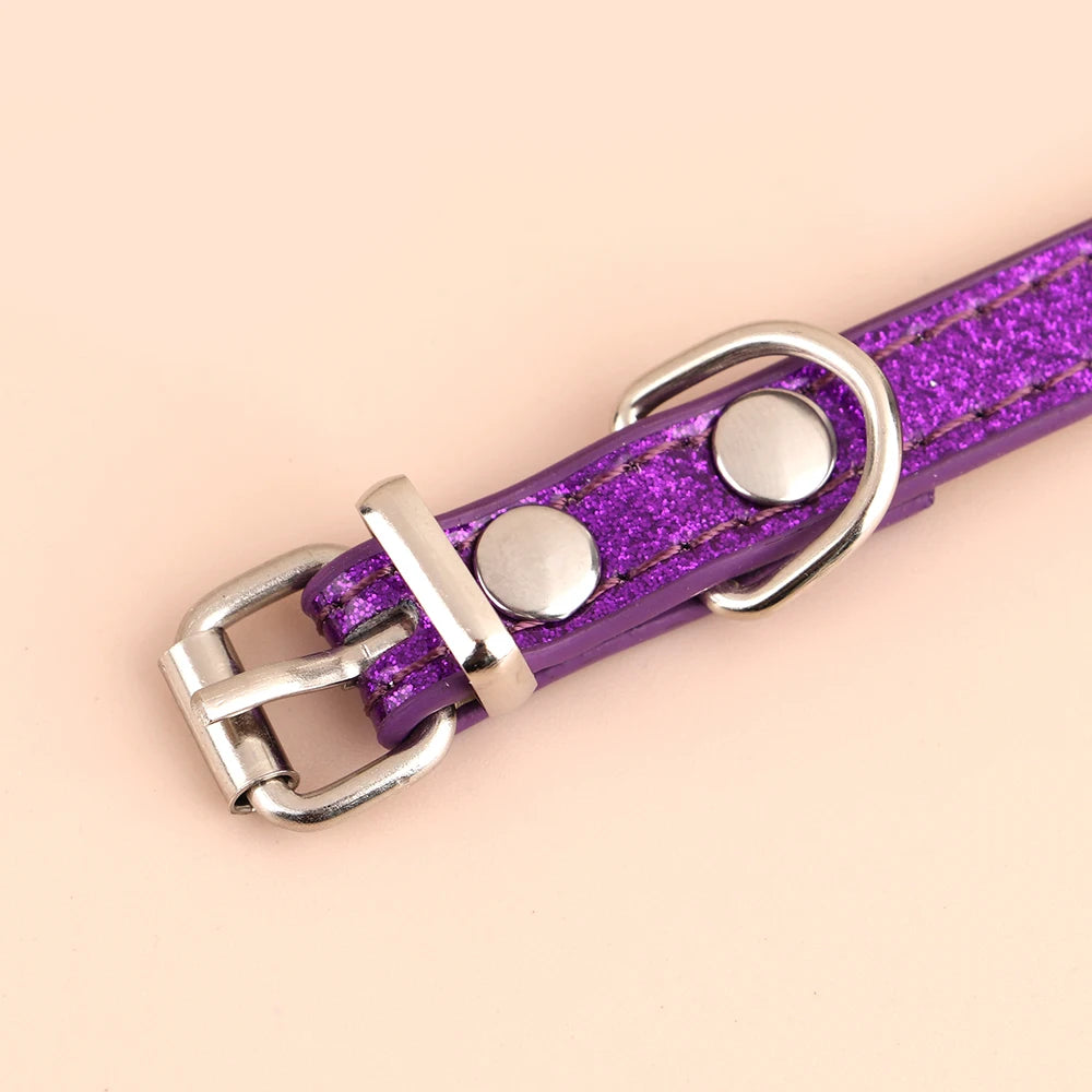 Anti-Lost Personalized Cat Collar with Engraved ID Nameplate – Bling Collar for Cats & Small Dogs
