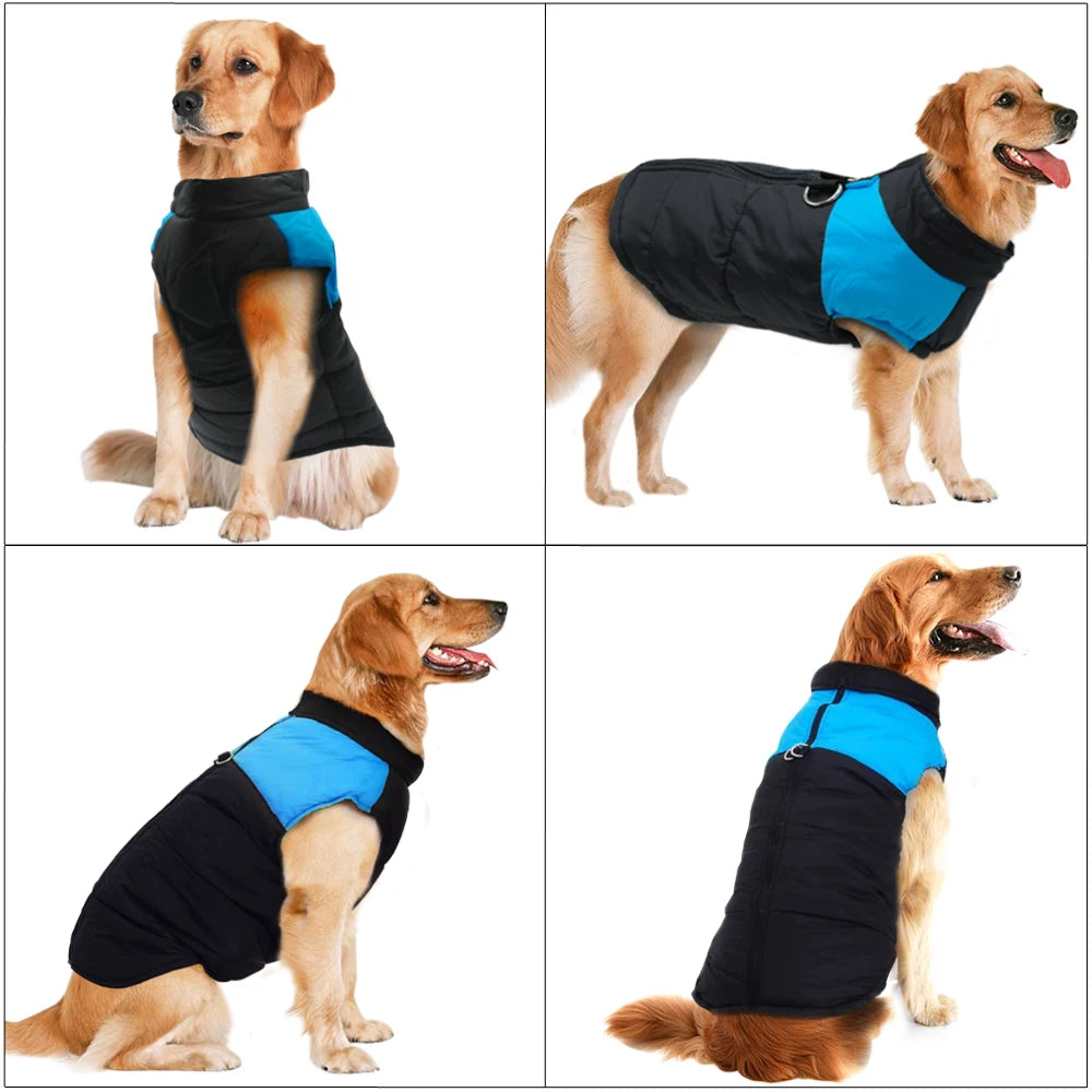 XL–7XL Warm Dog Winter Vest – Waterproof Puffer Coat for Large Breeds
