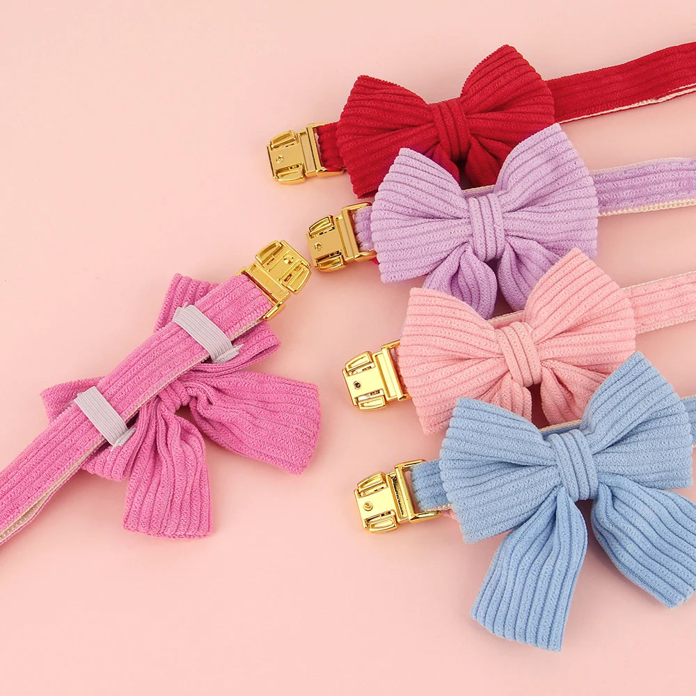 🎀 Personalized Dog Collar with Big Bowtie – Cute, Stylish & Custom Engraved